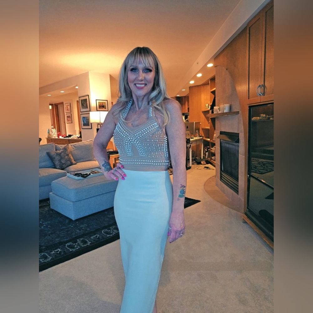 PEARL EMBELLISHED BODYCOM DRESS